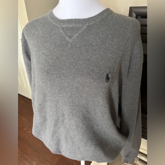 Ralph Lauren Men's Gray Crewneck Sweater/sweatshirt 100% cotton XL - Picture 3 of 6